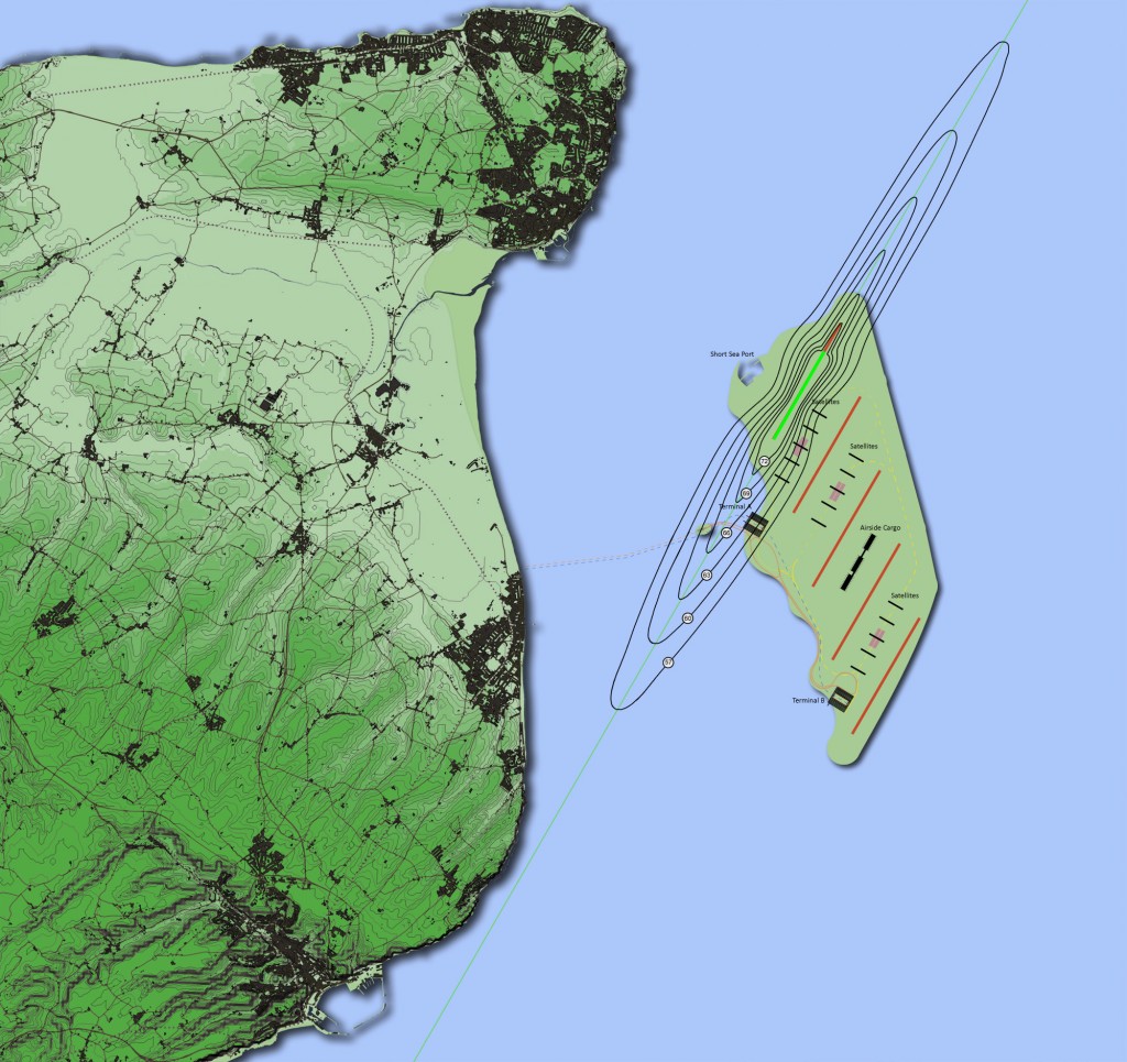 Noise contours, northern runway